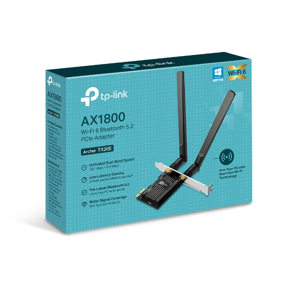 TP-Link Archer TX20E AX1800 Wi-Fi 6 Bluetooth 5.2 PCIe Wireless Ethernet Lan Adapter