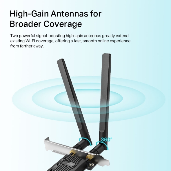 TP-Link Archer TX20E AX1800 Wi-Fi 6 Bluetooth 5.2 PCIe Wireless Ethernet Lan Adapter