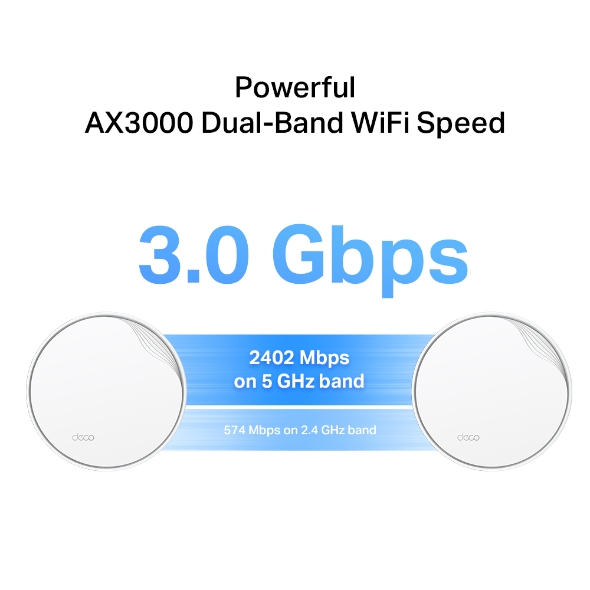 TP-Link Deco X50-PoE (1-Pack) AX3000 Whole Home Mesh WiFi 6 System with PoE Router Seamless AI HomeShield 3000 Mbps Wireless Dual Band