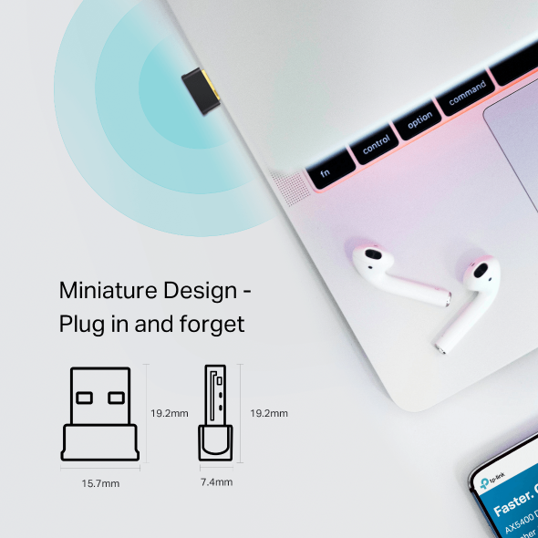 TP-Link Archer T2UB Nano AC600 USB 2.0 Wi-Fi Bluetooth 4.2 USB Adapter Dual Band Wireless 600 Mbps