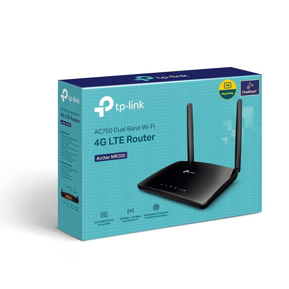 TP-Link Archer MR200 AC750 2.4GHz 750Mbps Dual Band 4G LTE Mobile Wi-Fi