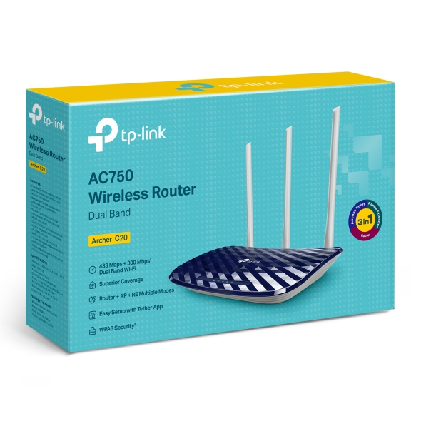 TP-Link Archer C20 AC750 Wireless Dual Band Router