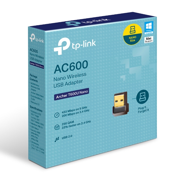 TP-Link Archer T600U Nano AC600 Dual Band Wireless USB Adapter