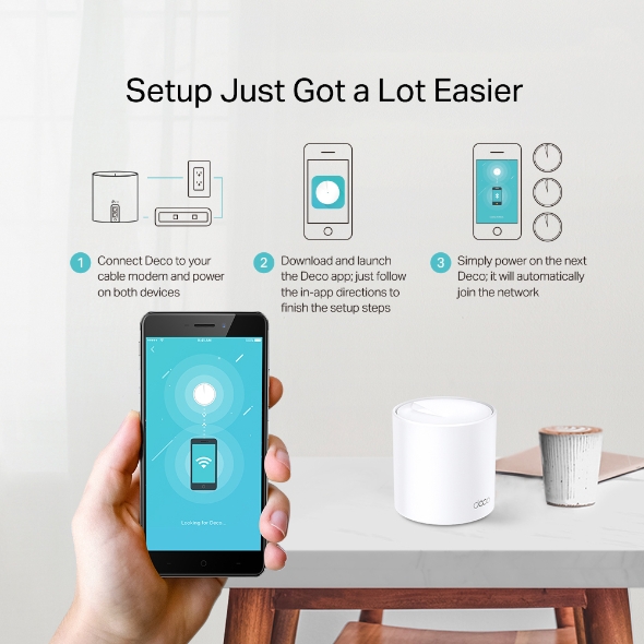 TP-Link Deco X20 (1-Pack) AX1800 Whole Home Mesh Wi-Fi System, Next-Gen Wi-Fi 6, ODFMA, MU-MIMO, HomeCare Build-in Antivirus