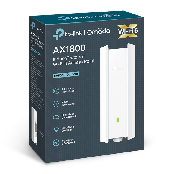 TP-LINK EAP610-Outdoor | Omada True Wifi 6 Ax1800 Gigabit External Access Point | Mesh, Continuous Roaming, Mu-Mimo | Poe+ Powered | Ip67 | Multiple Sdn Controlle