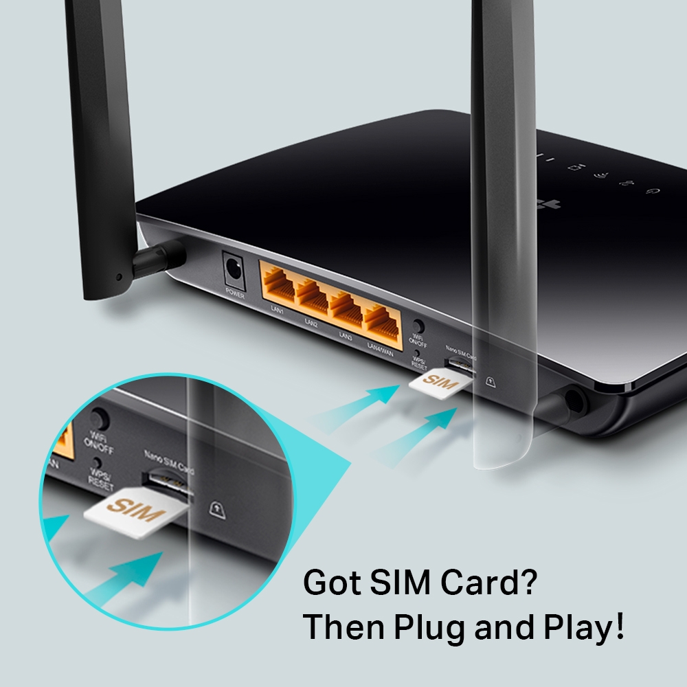 TP-Link Archer MR200 AC750 2.4GHz 750Mbps Dual Band 4G LTE Mobile Wi-Fi