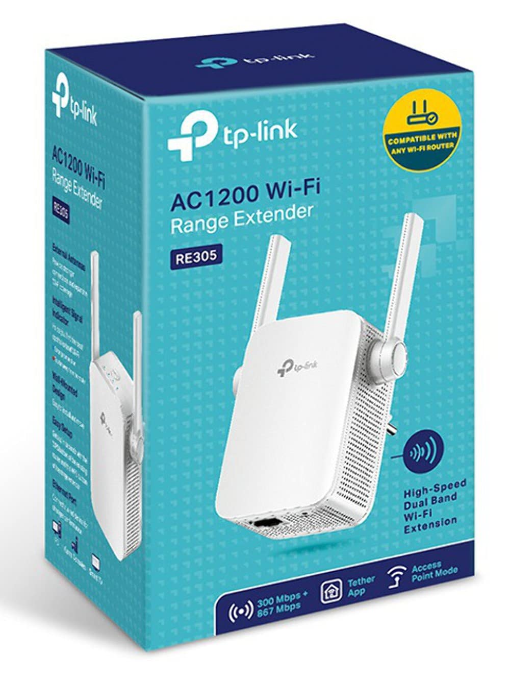 TP-Link RE305 AC1200 WiFi Range Extender Up to 1200Mbps Speed Dual Band Wireless Extender, Repeater, Signal Booster, Access Point