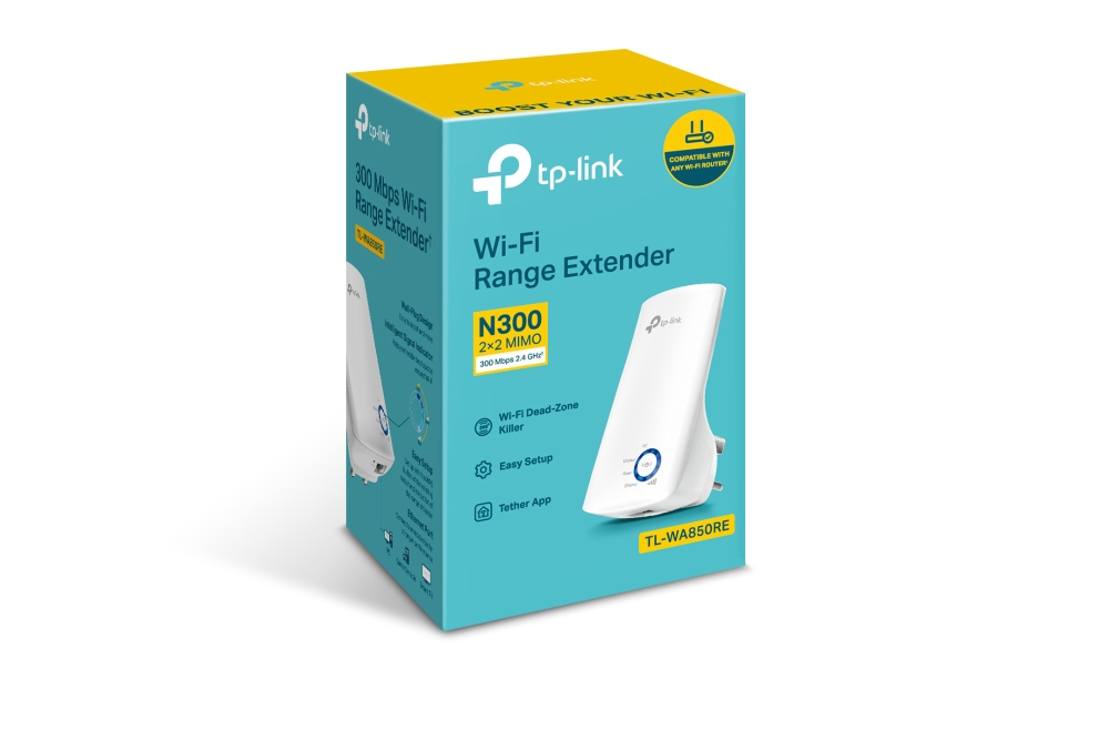 TP-Link TL-WA-850RE N300 Wireless Range Extender, Broadband/Wi-Fi Extender, Wi-Fi Booster/Hotspot with 1 Ethernet Port