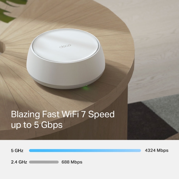 TP-Link Deco BE25 (3-Pack) Dual Band BE5000 Whole Home Mesh WiFi 7 System| 8K Streaming | 5 Gbps Router | 2×2.5 Gbps Gigabit, 4K-QAM, 4 Antennas | VPN, MU-MIMO