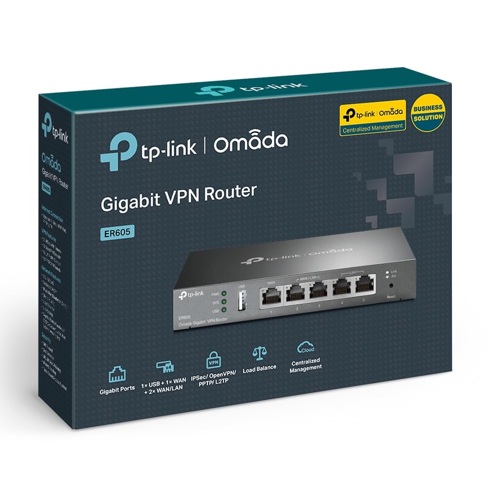 TP-Link ER605 (TL-R605) Multi-WAN Wired Single_Band 1000 Mbps VPN Router