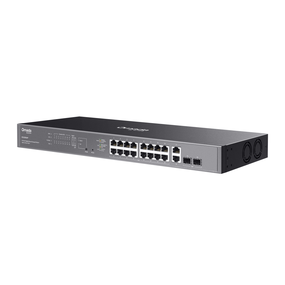 TP-Link Omada ES220GMP 20 Ports Gigabit Easy Managed Switch 16-Port PoE+, 250W PoE Budget, 2X Gigabit RJ45+2 X Gigabit SFP