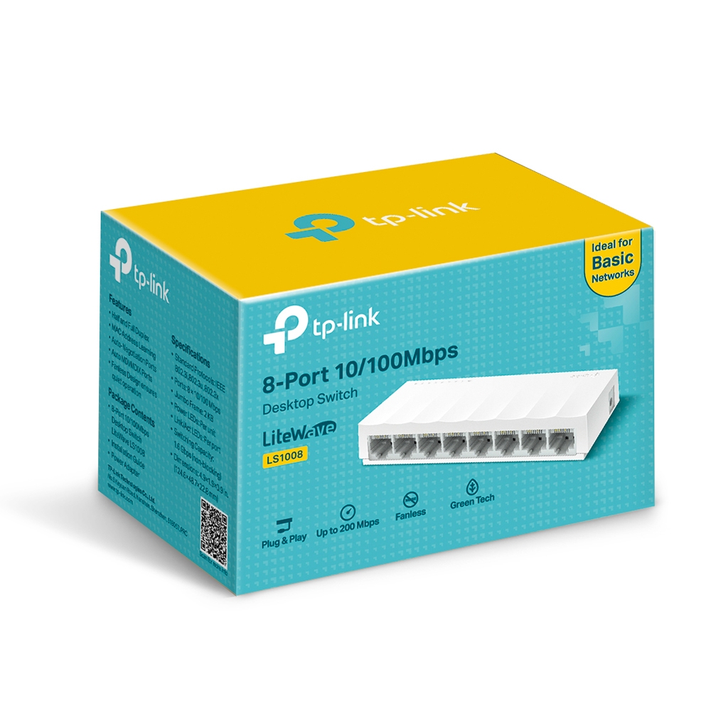 TP-Link LS1008 8-Port 10/100Mbps Fast Ethernet Unmanaged Desktop Switch