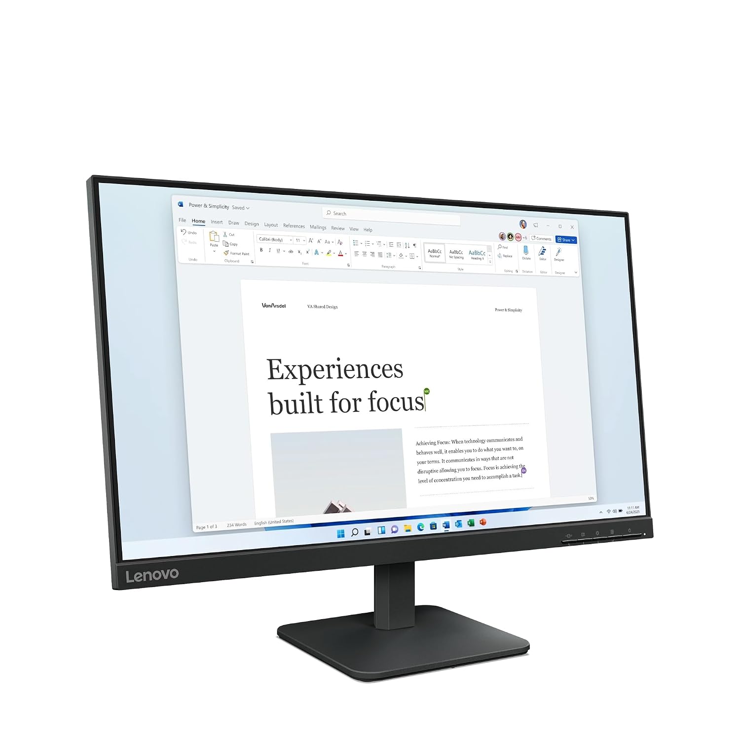 Lenovo L24-4e 24″ (60.96cm) FHD IPS 100Hz Ultraslim Monitor 4ms, 99% sRGB Monitor