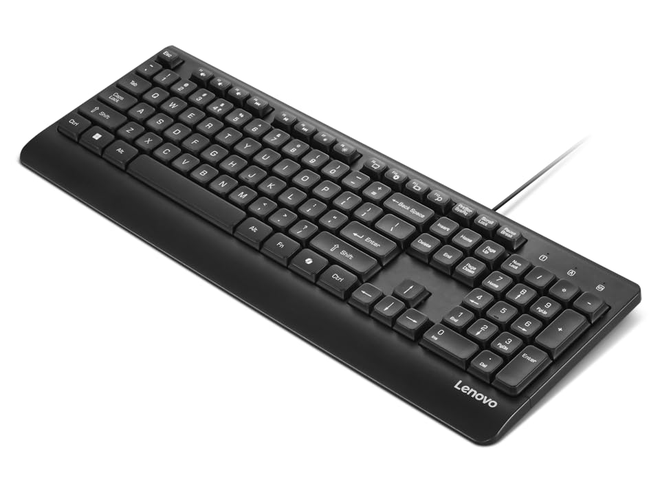 Lenovo 110 USB-A Wired Multimedia Keyboard-Full-Size Layout,Plug & Play